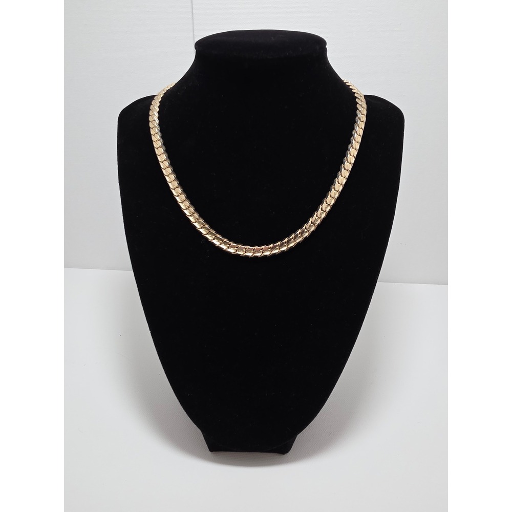 Vintage Coro Pegasus Gold Tone Snake Chain Necklace 16 Inch‎ Signed Mid Century